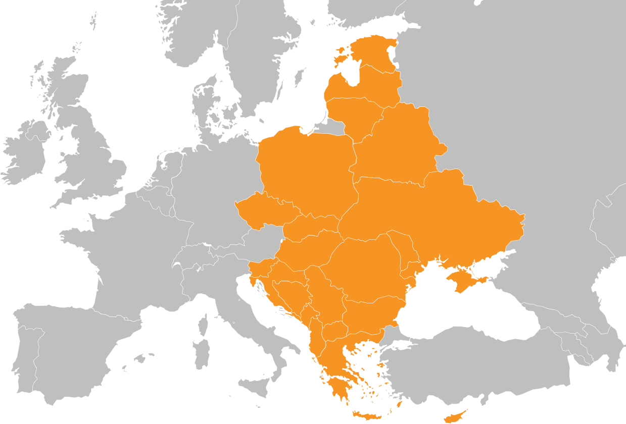 Map of Central Eastern Europe (CEE)